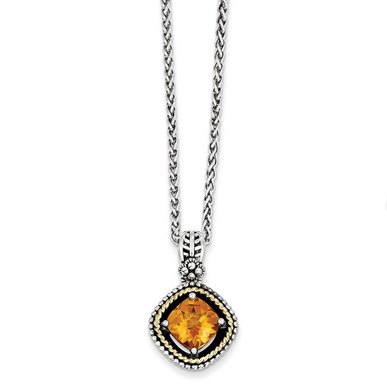 Sterling Silver w/14k Citrine Necklace Sterling Silver w/14k Citrine Necklace